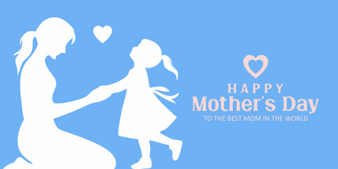 Happy Mothers Day 2025 banner. Happy Mothers Day and to the best mom in the world text. Vector illustration.