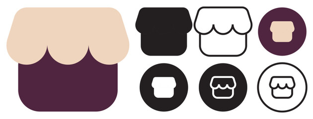 Collection of Shop Market Icon for Sale Business Promotion