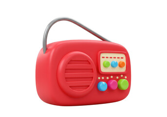 Red cartoon radio receiver