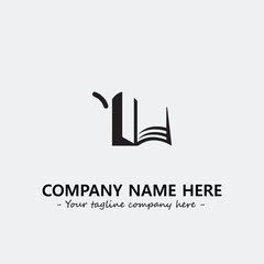 Book illustration black and white for logo company vector image

