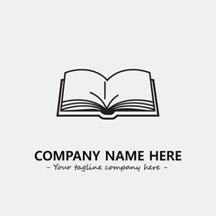 Book illustration black and white for logo company vector image
