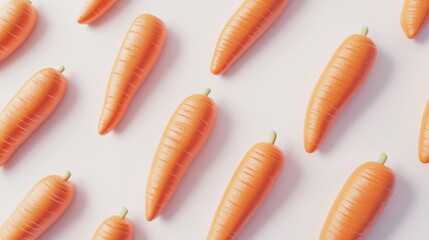 Arranged carrots on pink background, studio shot, food pattern, healthy eating