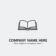 Book illustration black and white for logo company vector image
