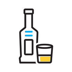 Vector multi color icon for Alcoholic beverages