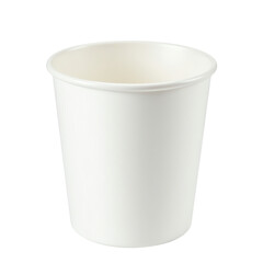 Empty white paper cup ready for any beverage.