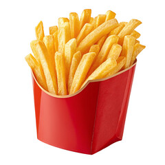 french fries in a red box. A red container of French fries with a red container of French fries