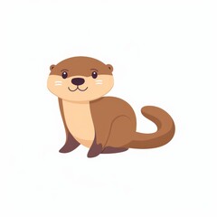 Obraz premium Cute cartoon otter