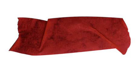 isolated crumpled tear red paper tape