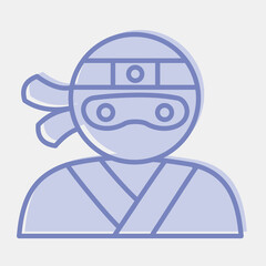 Icon ninja. Japan elements. Icons in two tone style. Good for prints, posters, logo, advertisement, infographics, etc.