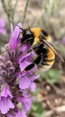 Bee on Lavender Flower