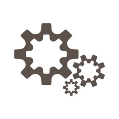 gear icon, cog wheel, engine circle, thin line web symbol on white background.