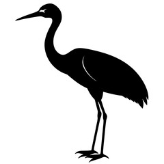 Obraz premium Crane silhouette vector isolated on white background