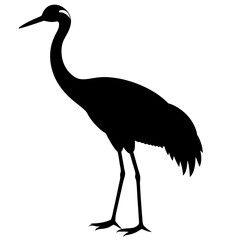 Obraz premium Crane silhouette vector isolated on white background