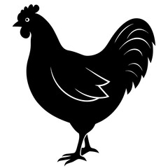 Hen silhouette vector isolated on white background