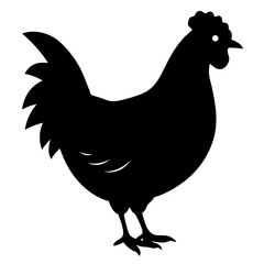 Hen silhouette vector isolated on white background