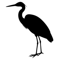 Obraz premium Heron silhouette vector isolated on white background