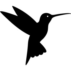 Hummingbird silhouette vector isolated on white background