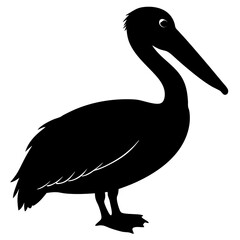 Pelican silhouette vector isolated on white background