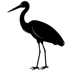 Stork silhouette vector isolated on white background