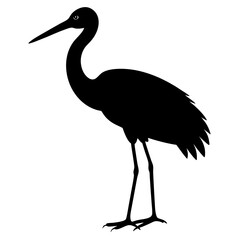 Stork silhouette vector isolated on white background