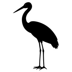 Obraz premium Stork silhouette vector isolated on white background