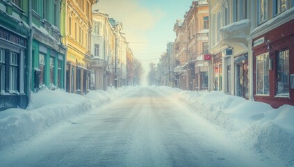 Snowy city street in winter (1)