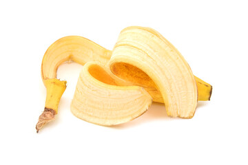 Fresh banana peel or skin isolated on white