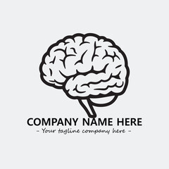 Brain illustration black and white for logo company vector image
