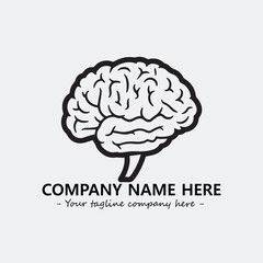 Brain illustration black and white for logo company vector image
