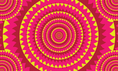 kaleidoscope pattern of pink and yellow flowers
