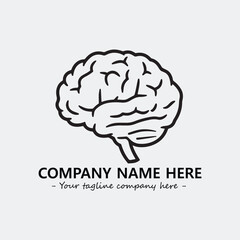 Brain illustration black and white for logo company vector image
