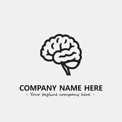 Brain illustration black and white for logo company vector image
