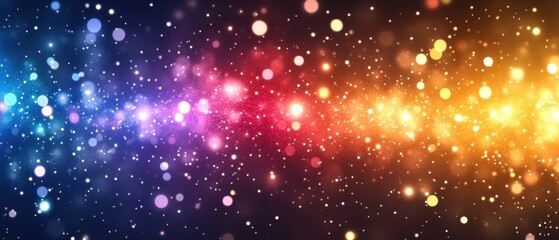 Luminous cosmic nebula of vibrant colors shining with a bokeh effect creating a magical atmosphere