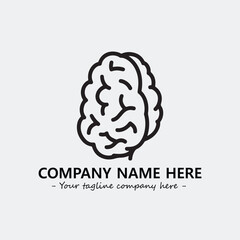 Brain illustration black and white for logo company vector image

