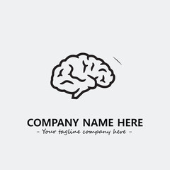 Brain illustration black and white for logo company vector image
