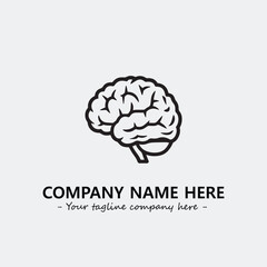 Brain illustration black and white for logo company vector image
