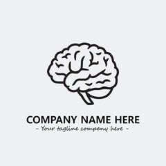 Brain illustration black and white for logo company vector image
