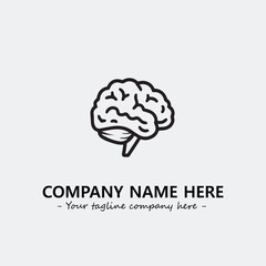 Brain illustration black and white for logo company vector image
