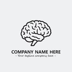 Brain illustration black and white for logo company vector image
