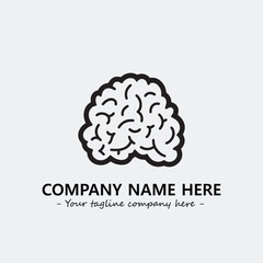 Brain illustration black and white for logo company vector image
