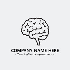 Brain illustration black and white for logo company vector image
