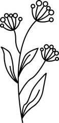 Floral Leaf Line Art Element Set