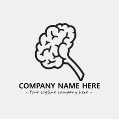 Brain illustration black and white for logo company vector image
