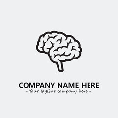 Brain illustration black and white for logo company vector image
