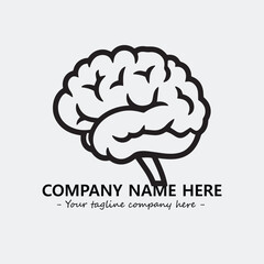 Brain illustration black and white for logo company vector image
