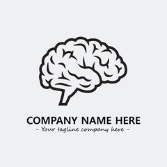 Brain illustration black and white for logo company vector image
