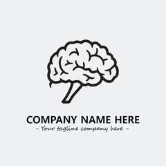 Brain illustration black and white for logo company vector image
