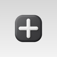 Obraz premium 3d Realistic Add Button vector illustration