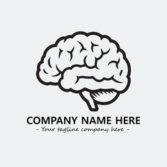 Brain illustration black and white for logo company vector image
