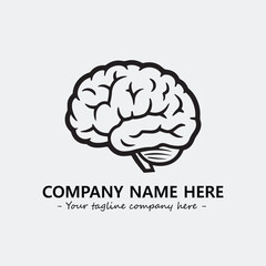 Brain illustration black and white for logo company vector image

